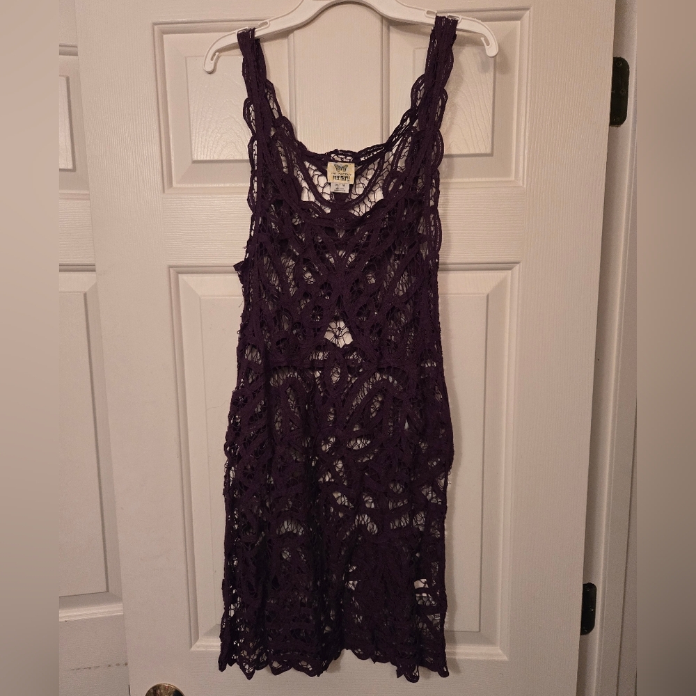 Free People battenberg lace slip dress sz M